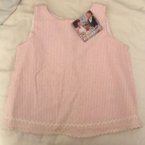 NWT- pink seersucker swing top